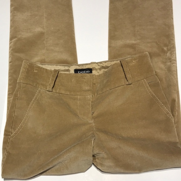 Bebe Women’s Corduroy Tan Pants Sz 0 - Picture 3 of 8